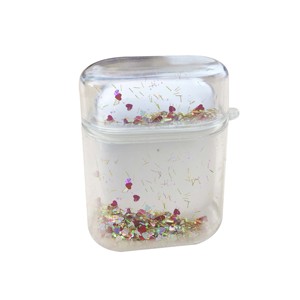 Étui pour écouteurs à paillettes liquides pour Apple <span class=keywords><strong>AirPods</strong></span> QuickSand lumineux en plastique transparent couverture rigide nouveauté idée cadeau - Product Image 4