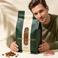 Op maat gemaakte platte bodem ritssluitzakken voor dierenvoer, ziplock zakken voor huisdierenvoer, kattenbakvulling voor katten en honden, 5KG 10KG 20KG