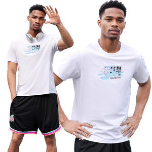 Running Men Jogging Shirt Quick Dry Sports Casual Outdoor Breathable Short Sleeve Reflective Print Gym Tennis <b>Tshirts</b> - Product Image 3