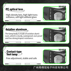 Phare de moto Qideguan Bat, 12V LED, double faisceau, étanche IP67, pour système d'éclairage de moto - Product Image 2