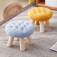Taburete Plegable de Madera Maciza para Niños, Modelo Cookie Biscuit, Moderno y Sencillo, para Sofá o Mesa de Centro