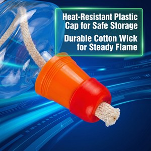 Lámpara de Alcohol de Vidrio Transparente con Mecha de Algodón Resistente, Tapa de Plástico Resistente al Calor, Suministros de Seguridad para Experimentos Científicos de Grado Laboratorio - Product Image 5