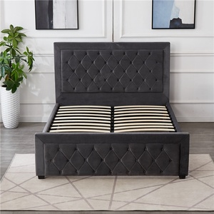 Base de <span class=keywords><strong>Cama</strong></span> Individual Moderna de Tela Gris con Base de Madera y Botones, Estilo Suave, <span class=keywords><strong>Buena</strong></span> <span class=keywords><strong>Calidad</strong></span> - Product Image 5
