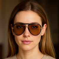 Nouvelles Lunettes de Soleil Unisexe Tendance Anti-UV400 à Monture Complète Double Pont pour Conduite et Activités Extérieures