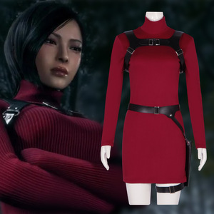 Disfraz de cosplay de Ada Wong de Resident Evil 4 Remake de Star's Edge, vestido rojo de manga larga - Product Image 3