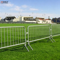 Barrière de contrôle des foules galvanisée, barricade piétonne en acier emboîtable pour événements et sécurité routière