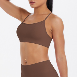 Sujetador deportivo Europeo Americano para mujer Sujetador deportivo sin espalda con tirantes cruzados con hermoso diseño transpirable Ropa de Yoga de gran tamaño - Product Image 6