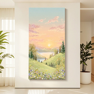 Peinture à l'huile peinte à la main, art paysager, 100% fait main, décoration murale moderne pour hall d'entrée, toile texturée sans cadre - Product Image 3