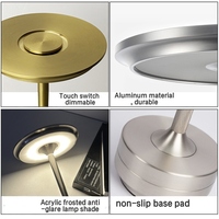 Lampe de nuit tactile à barre à gradation OEM Lampe de table LED rechargeable pour salon Sans fil pour étude décorative Lampe de bureau à domicile