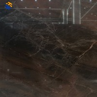 Dalle de marbre KT Stone, brun foncé, café, marbre naturel pour comptoirs et revêtements muraux d'hôtels de luxe