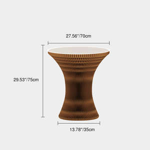 <span class=keywords><strong>Table</strong></span> d'appoint créative incurvée en papier kraft avec plateau en cuir PU, <span class=keywords><strong>table</strong></span> d'appoint nid d'abeille pour stand d'exposition, événement, zone de repos commerciale - Product Image 6