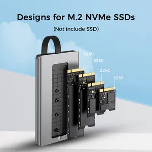 M.2 NVMe SATA Magnetic SSD Enclosure 10 Gbps USB C 3.2 Gen2 SSD Enclosure For M.2 M And B+M Key Size Of 2280/2260/2242/2230