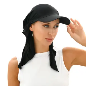 Cappello da donna classico a turbante in tinta unita sciarpa con cappuccio da Baseball cappelli da sole morbidi cappelli da sole a tesa esterna cappelli parasole