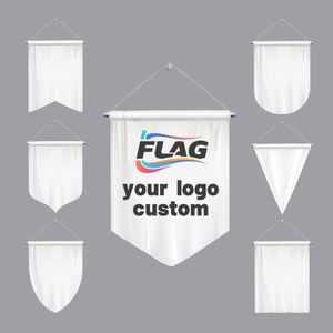 Bandera de satén personalizada de poliéster digital a todo color de alta calidad y bajo precio para promoción deportiva, mini banderín colgante con logotipo del club - Product Image 3
