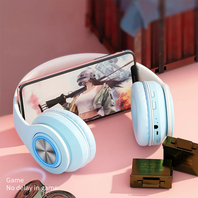 B39 Foldable Stereo Portable Headphones Wireless  Earphone With Led Colorful Light