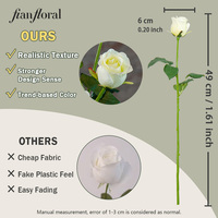 Fabrik-Großhandel Realistisch Aussehende Künstliche Rosen in Rosa, Rot und Weiß Einzelne Rosen für DIY Hochzeit Heim-Deko Geburtstagsdekoration
