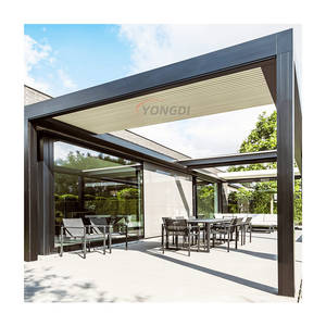 Aluminium 12x20 <span class=keywords><strong>piscine</strong></span> extérieure arches métalliques étanche pergola de jardin à persiennes rétractables avec <span class=keywords><strong>volet</strong></span> en aluminium à latte manuelle - Product Image 4