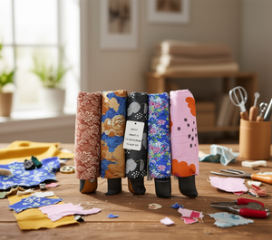 Ombrello Pieghevole Floreale in Tessuto Stampato, Articolo Regalo Artigianale - Product Image 2