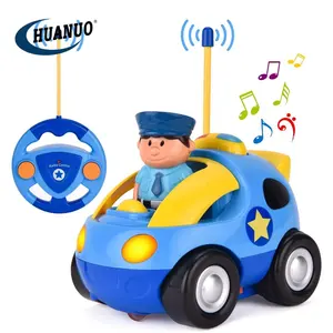 एलईडी लाइट्स और म्यूजिक आरसी कार रिमोट कंट्रोल के साथ बच्चों के कार्टून पुलिस कार रिमोट कंट्रोल कार खिलौने