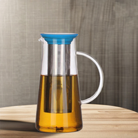 Service à thé moderne en verre borosilicate transparent 1800 ml, écologique, avec infuseur en acier inoxydable pour café et thé, idéal pour infusion à froid.