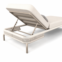 Chaise longue de luxe en aluminium pour l'extérieur avec coussin imperméable pour piscine, jardin, villa, complexe hôtelier