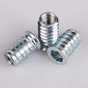 M4 M5 M6 M8 M10 Acier au carbone zingué Écrou de meuble externe interne à six pans creux Écrou à insérer en bois fileté - Product Image 6