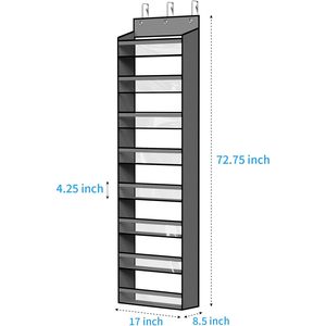120 Caps Over Door Hat Rack 8 Tier Large Capacity Hanging Storage Organizer for Baseball Caps Grey - Product Image 2
