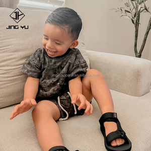 Marque privée de haute qualité, logo de marque personnalisé, t-shirt surdimensionné à manches courtes, ensemble de shorts de vélo 2 pièces, ensembles d'été pour enfants - Product Image 4