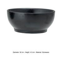 Bol en grès japonais Ø 9,2 cm H 4,3 cm Noir mat Tognana