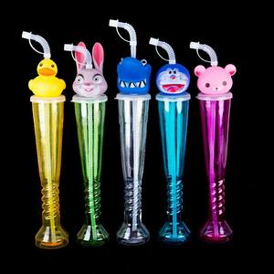 Boissons d'été en plastique PET à long goulot, transparentes, promotionnelles, pour enfants, dessin animé, restaurant gastronomique, Daiquiri - Product Image 1