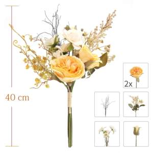 Ramo de flores artificiales rosas felices decoración del banquete de boda novia con flores, regalo del Día de San Valentín - Product Image 4