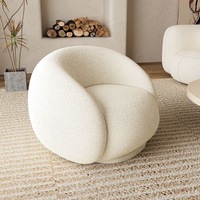 Petit fauteuil d'appoint Teddy Boucle, fauteuil de détente, fauteuil de salon moderne et luxueux, canapé simple pour le salon