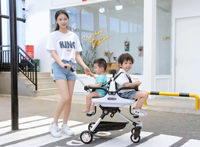 Nouveau Haute Qualité Pliable Double Landau Bébé Poussette Voyage Chariot Bébé Push Carwagon poussette