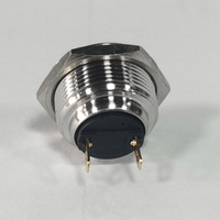 Interrupteur à bouton-poussoir à tête bombée en acier inoxydable/aluminium de 19 mm, arrêt d'urgence, rouge, sécurité, contact NF, 10A 250V AC