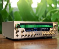 8000SW Amiral Gemisi Versiyonu 7.1 CH 2500W HiFi Ses Ev Amfisi Tam Alüminyum Alaşımlı Metal Altın Gövde Çift Halka Bölücü