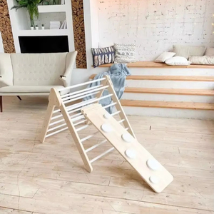 Marco de escalada de madera para niños y niños pequeños Triángulo de roca con rampa y <span class=keywords><strong>Arco</strong></span> <span class=keywords><strong>Iris</strong></span> Equipo de entrenamiento sensorial - Product Image 3