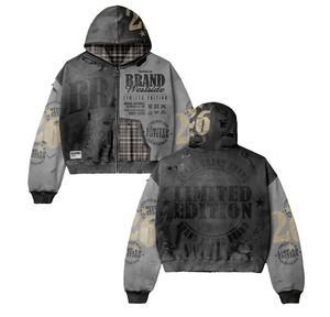 Unisex Hooded <b>Zip</b>-<b>Up</b> <b>Jacket</b> Full Sleeve Print Streetwear Autumn Adult Limited Edition Reversible Split Hem Full Tracksuit Set - Product Image 4