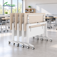 Table de classe pliable au design moderne avec roulettes pour les écoles, les universités, les bureaux d'étudiants, les salles de conférence et de formation