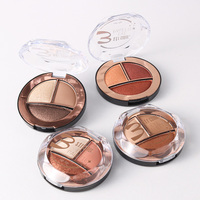 Palette de fards à paupières 3 couleurs, mat et scintillant, mélangeable, couleur nude, mini cosmétique portable pour le maquillage quotidien