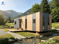 Maison préfabriquée modulaire moderne en kit, structure en acier, mini-villa, cabane de glamping, hôtel de camping en montagne, bureau, bâtiment