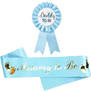 HLC Set <span class=keywords><strong>de</strong></span> Bandas y Cintas para Hombro para Futura Mamá y Futuro Papá, para Revelación <span class=keywords><strong>de</strong></span> Género, Recuerdos y Decoración para Baby Shower - Product Image 5
