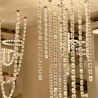 Lustre créatif en perles de verre pour salon, escalier, hôtel, duplex, éclairage longue suspension