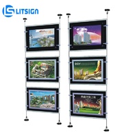 Panneau publicitaire lumineux LED rétroéclairé A2 A3 A4 pour intérieur, mur, fenêtre, panneau suspendu en acrylique, boîte à lumière, bannière décorative