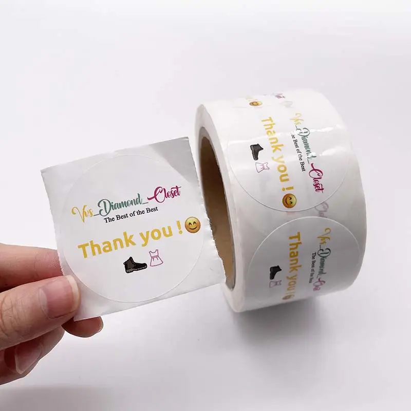 Custom Made Thankyou Sticker Label Logo Roll Print Thank You Stickers For Small Business