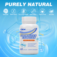 Capsules de probiotiques OEM 50 milliards de UFC pour la santé intestinale et la beauté, supplément de probiotiques pour le bien-être quotidien et l'équilibre naturel