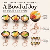 Mini porte-clés 3D en PVC, breloques alimentaires réalistes en forme de nouilles avec anneau en or rose, jolis porte-clés cadeaux sushi pour enfants