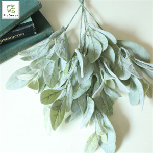 37cm vegetación artificial hojas blancas tallo de plástico franela <span class=keywords><strong>Senecio</strong></span> Cineraria oreja de cordero boda ramo de novia Decoración - Product Image 6