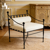 Fauteuil d'appoint moderne et simple pour salon de villa, chaise de loisirs pour chambre d'hôtel, fauteuil de luxe rembourré en tissu avec structure métallique, mobilier.