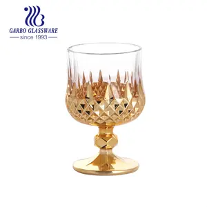 220ml haute qualité verre verres à pied d'or pour la maison en utilisant boire du vin vaisselle champagne unique antique lunettes pour restaurant