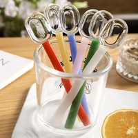 Cuillères à lait et à café au design minimaliste créatif, manche coloré, verre résistant à la chaleur, marque LONGXIN, modèle Lx001
